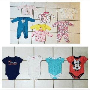 Lot of Babygirl Sleepers & Oneises Size 6/9M